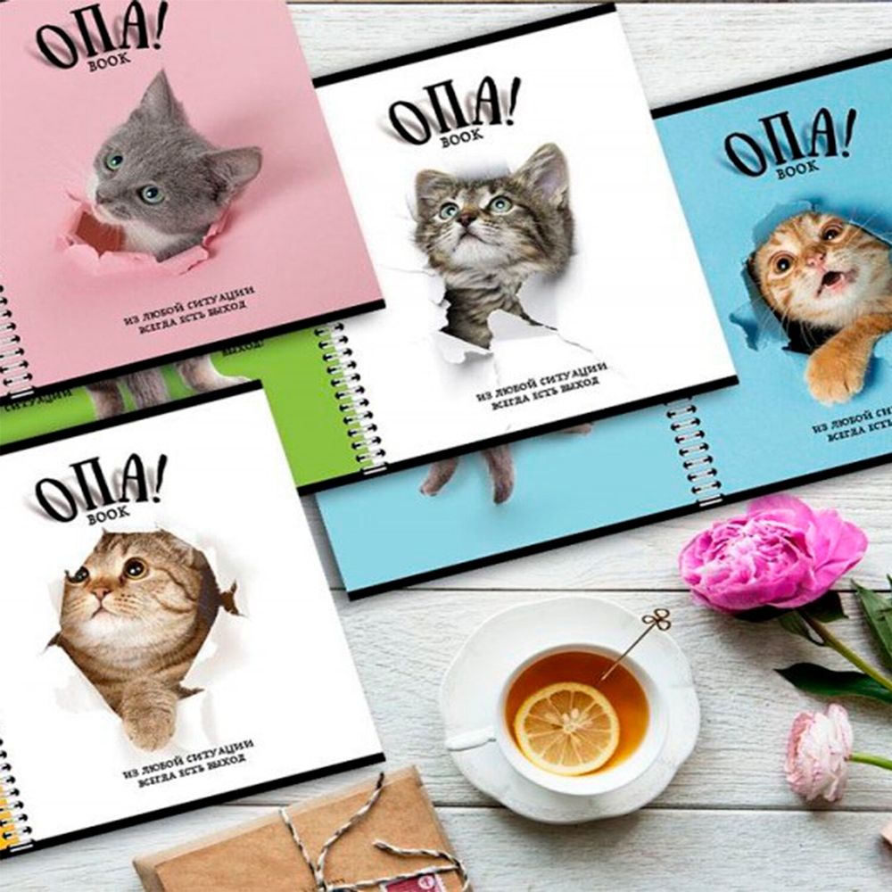 Тетрадь А5 96 л. ПЗБМ, гребень, клетка/линия, выборочный лак, перевёртыш, "Опа!" (5 видов)