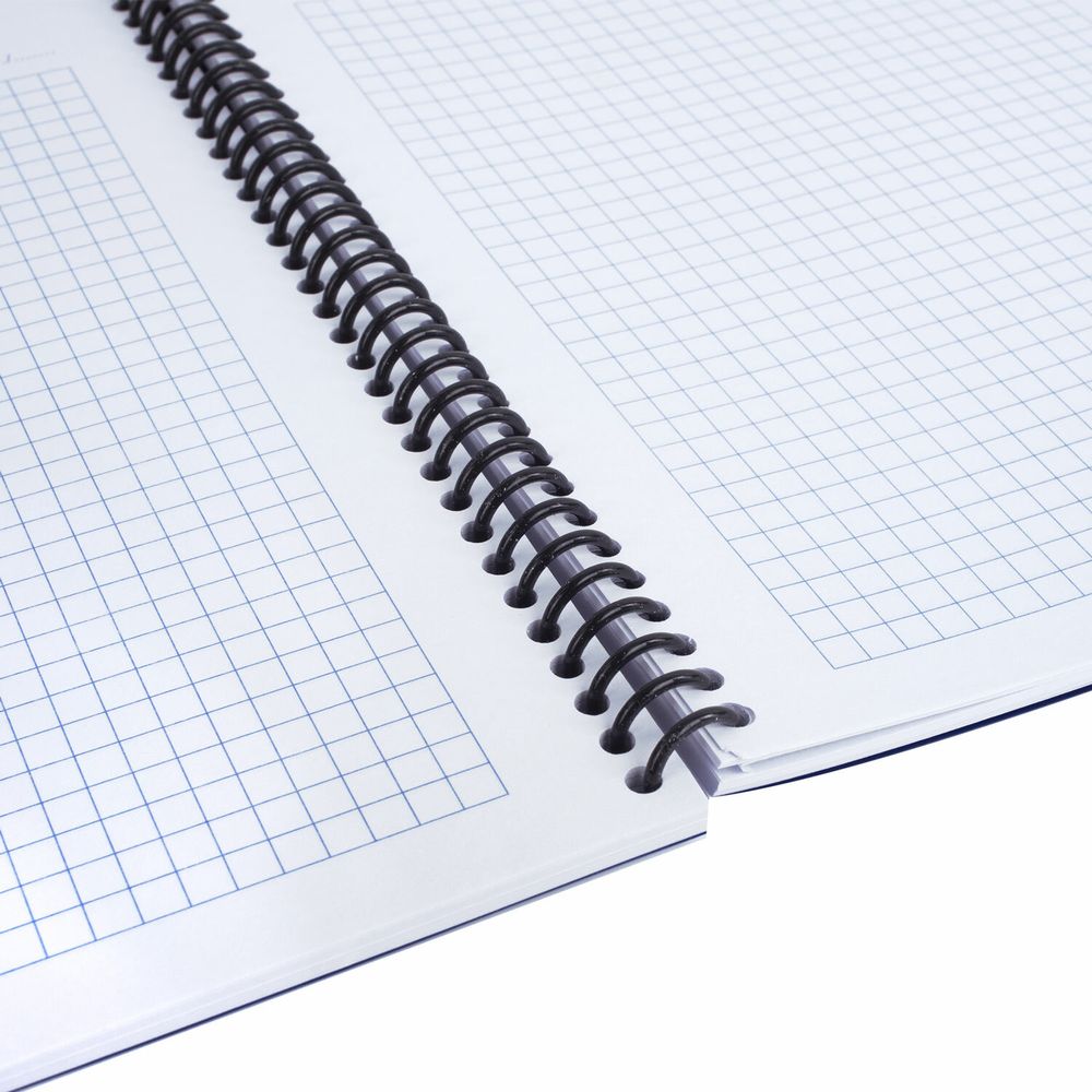 Тетрадь А5 80 л. BRAUBERG "Metropolis", спираль пластиковая, клетка, обложка пластик, ЧЕРНЫЙ