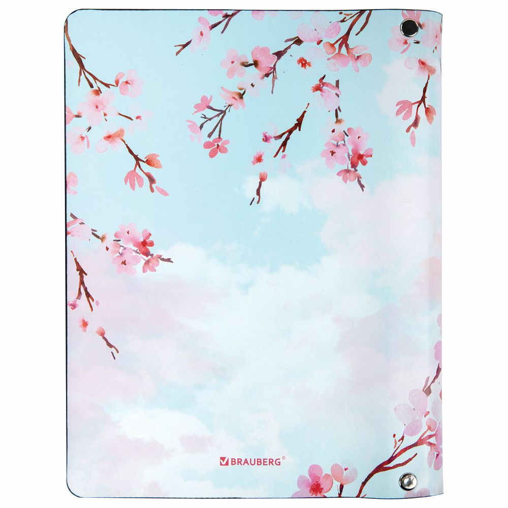 Тетрадь на кольцах А5 (180х220 мм), 80 листов, под кожу, клетка, BRAUBERG VISTA, Inspiration