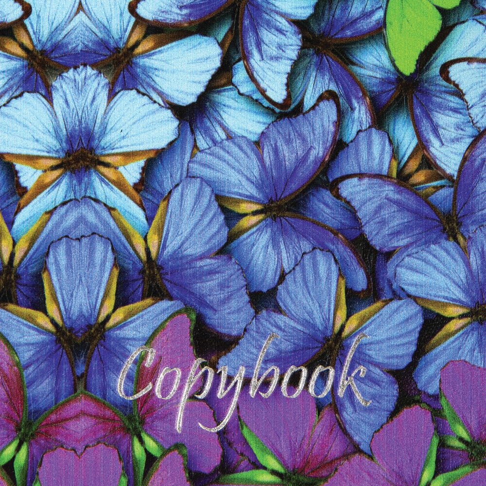 Тетрадь на кольцах А5 (180х220 мм), 80 листов, под кожу, клетка, тиснение фольгой, BRAUBERG VISTA, Butterflies