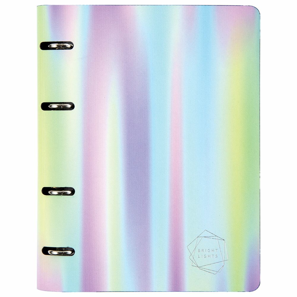 Тетрадь на кольцах А5 (180х220 мм), 80 листов, под кожу, клетка, тиснение фольгой, BRAUBERG VISTA, Gradient