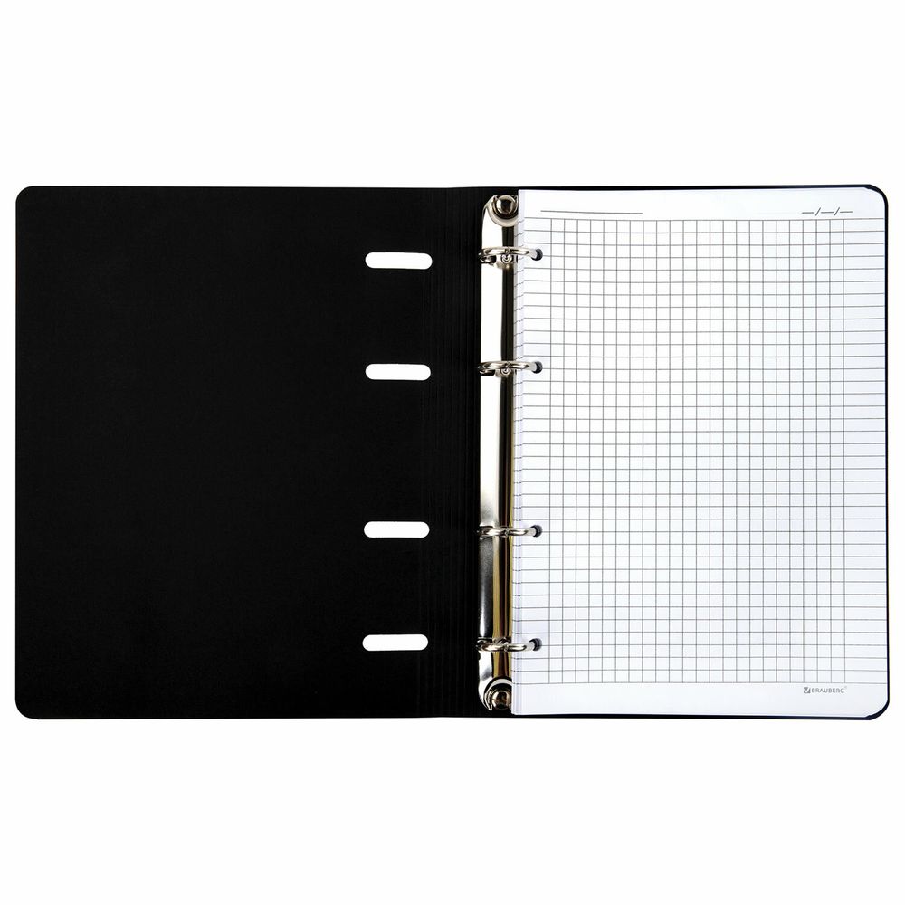 Тетрадь на кольцах А5 (180х220 мм), 80 листов, под кожу, клетка, BRAUBERG VISTA, Infinite way