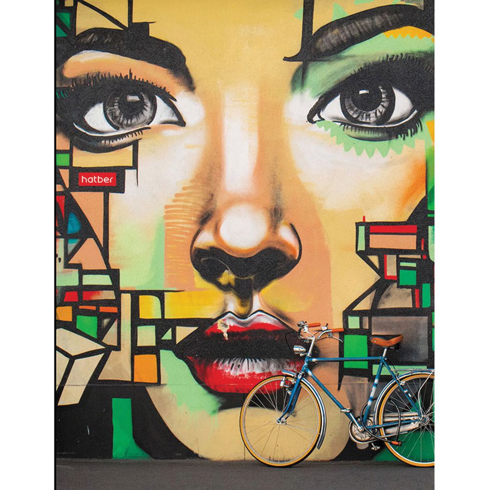 Тетрадь на кольцах А5 (175х220 мм), 160 л., картонная обложка, клетка, HATBER, "Street ART"