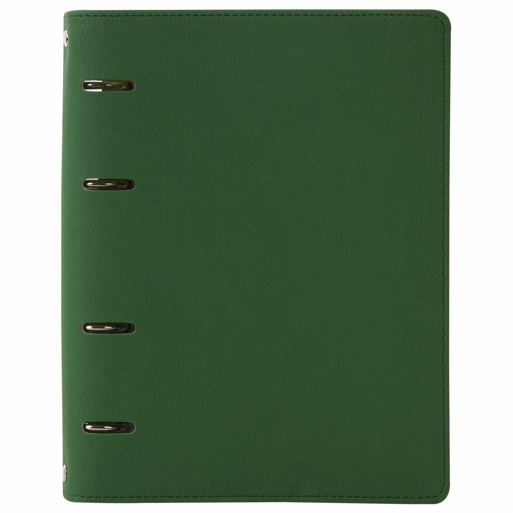 Тетрадь на кольцах А5 (180х220 мм), 120 листов, под кожу, клетка, BRAUBERG "Joy", зелёный/светло-зелёный