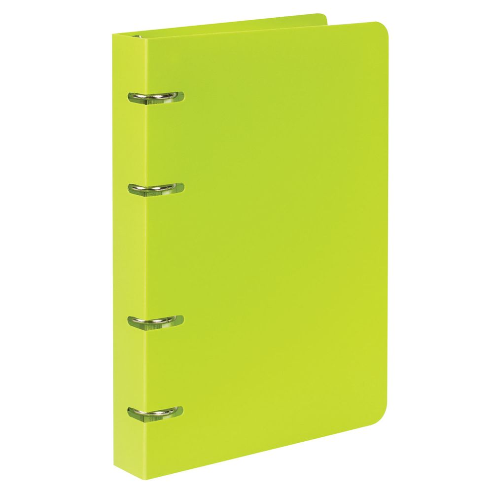 Тетрадь на кольцах А5 160х215 мм, 80 л., пластик, клетка, BRAUBERG, "Салатовый"