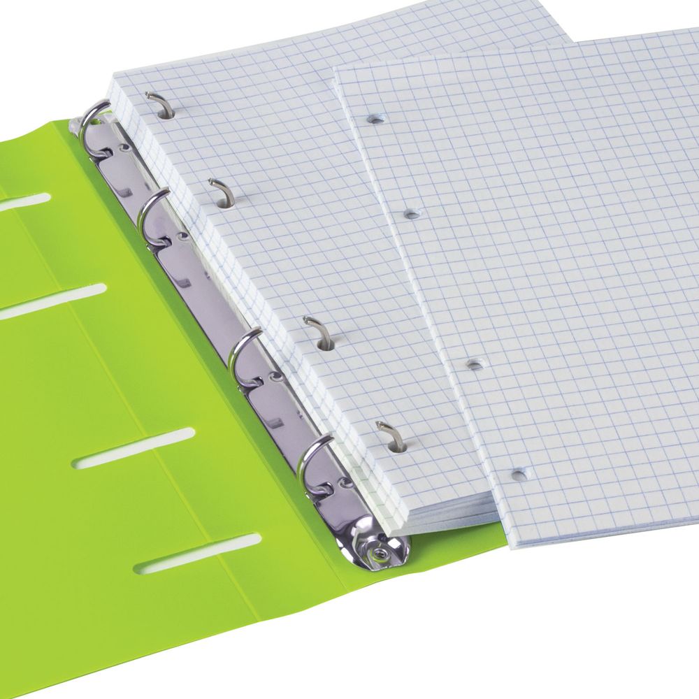 Тетрадь на кольцах А5 160х215 мм, 80 л., пластик, клетка, BRAUBERG, "Салатовый"
