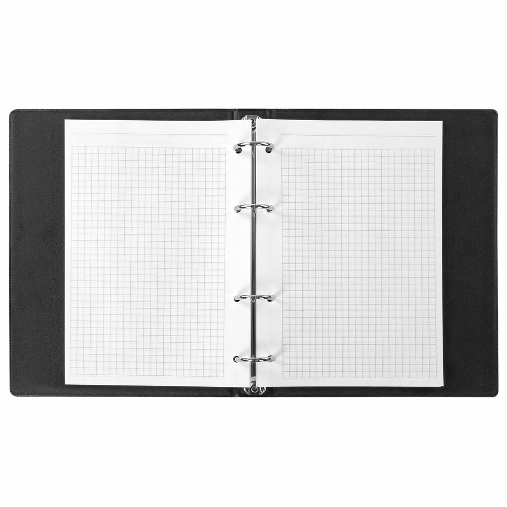 Тетрадь на кольцах А5 (180х220 мм), 80 листов, обложка ПВХ, клетка, BRAUBERG, черный
