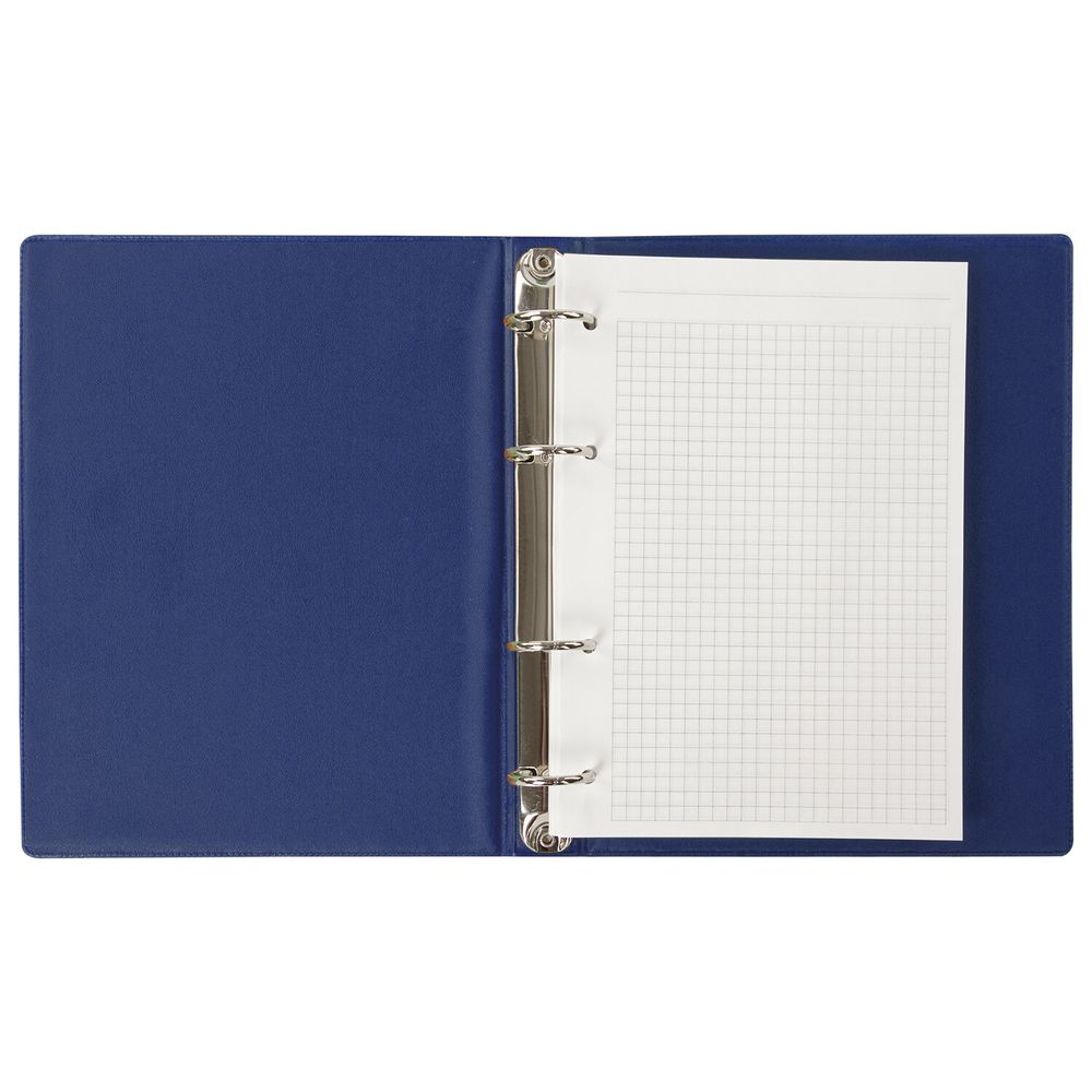 Тетрадь на кольцах А5 (180х220 мм), 80 листов, обложка ПВХ, клетка, BRAUBERG, синий