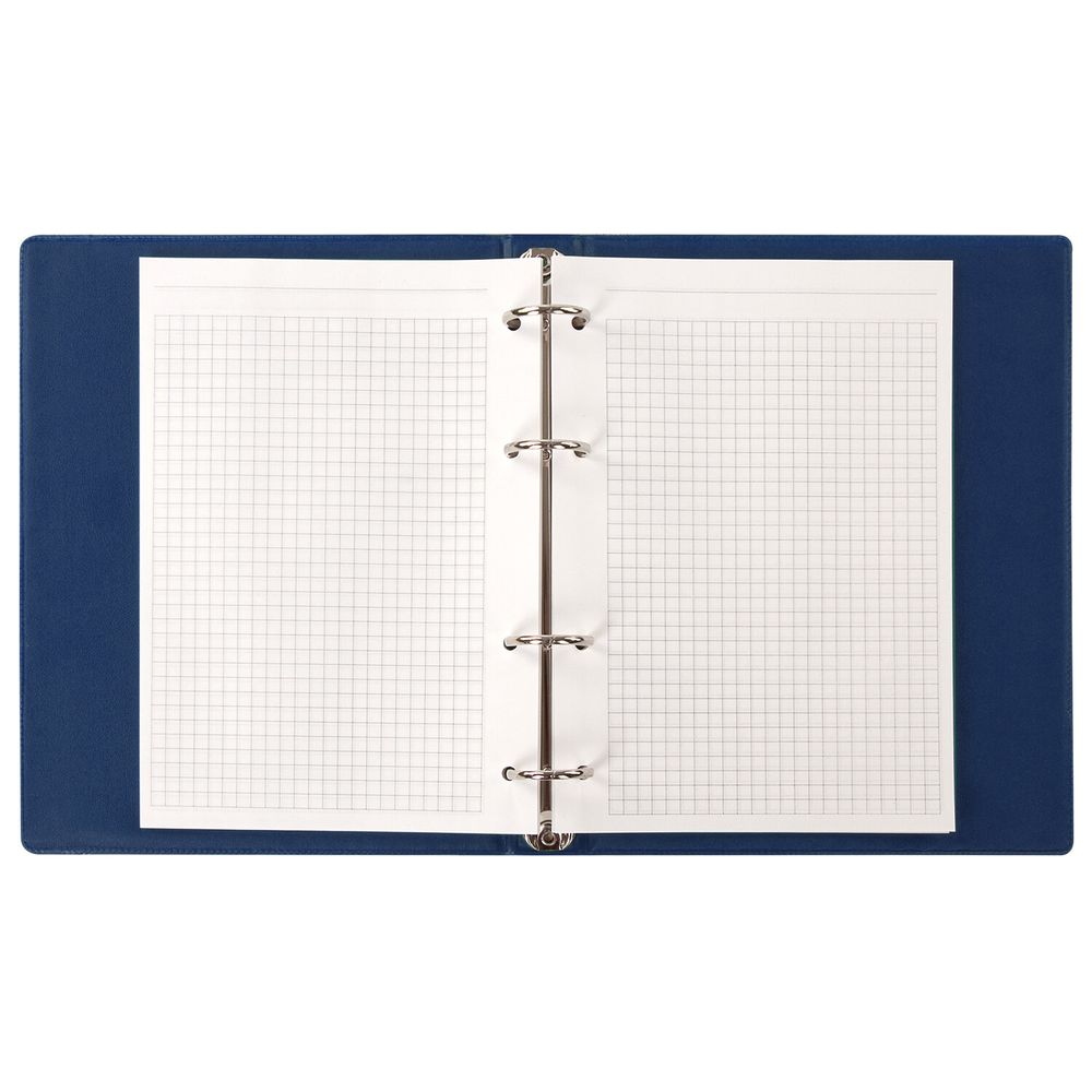 Тетрадь на кольцах А5 (180х220 мм), 80 листов, обложка ПВХ, клетка, BRAUBERG, синий