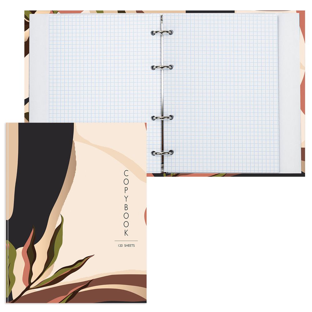 Тетрадь на кольцах А5 (175х215 мм), 120 листов, твердый картон, клетка, BRAUBERG, Vision