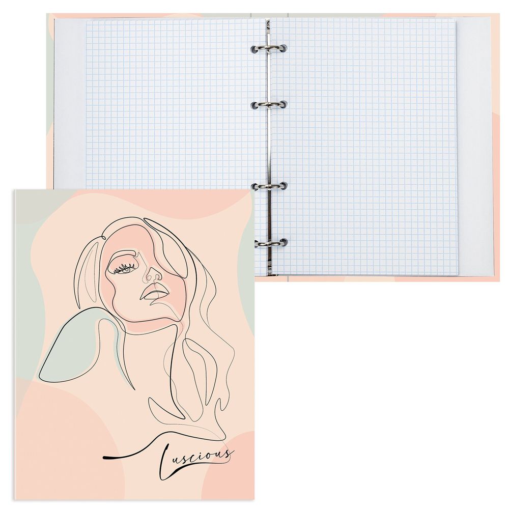 Тетрадь на кольцах А5 (175х215 мм), 120 листов, твердый картон, клетка, BRAUBERG, Девушка