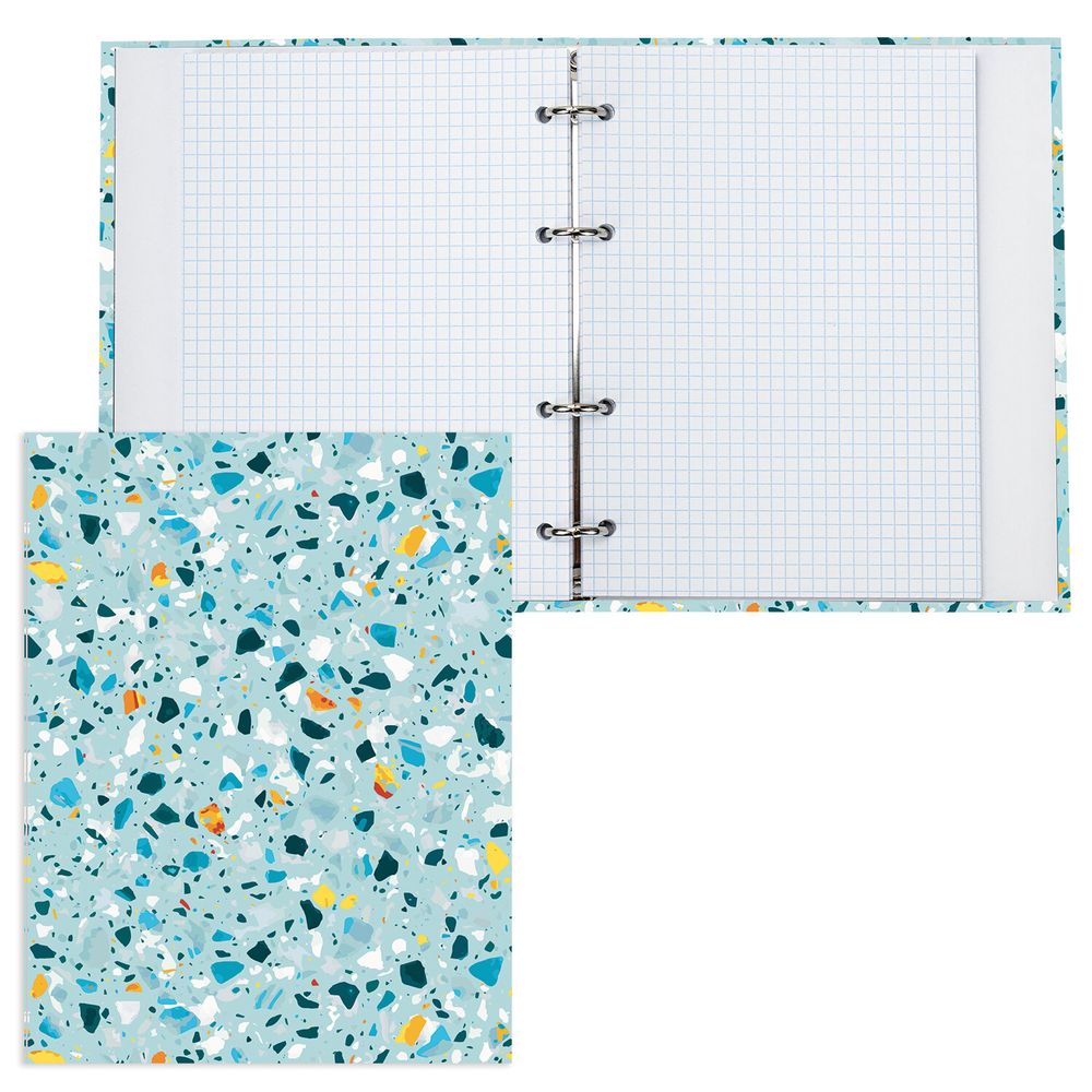 Тетрадь на кольцах А5 (175х215 мм), 120 листов, твердый картон, клетка, BRAUBERG, Абстракция