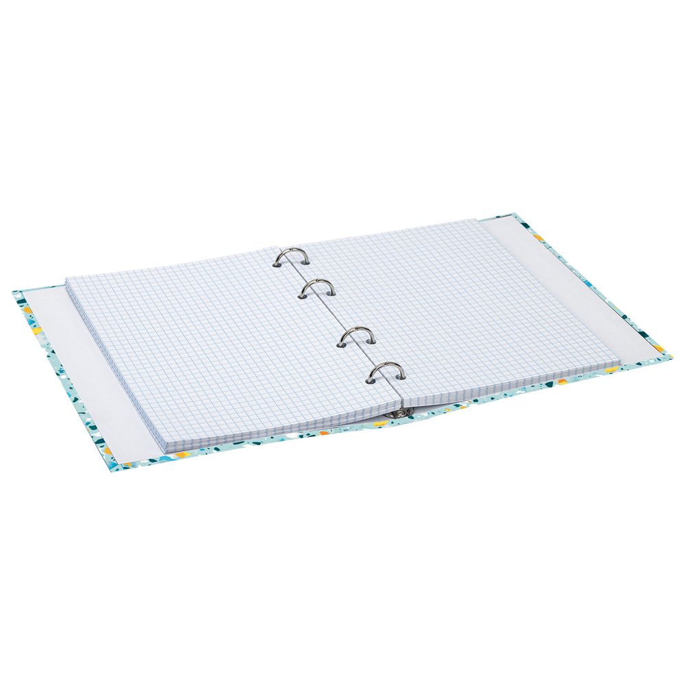 Тетрадь на кольцах А5 (175х215 мм), 120 листов, твердый картон, клетка, BRAUBERG, Абстракция