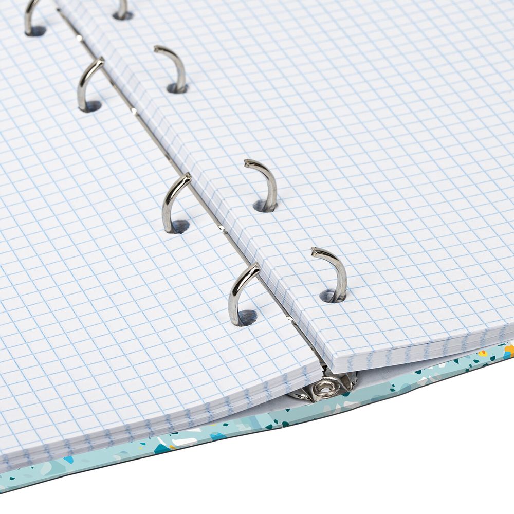 Тетрадь на кольцах А5 (175х215 мм), 120 листов, твердый картон, клетка, BRAUBERG, Абстракция