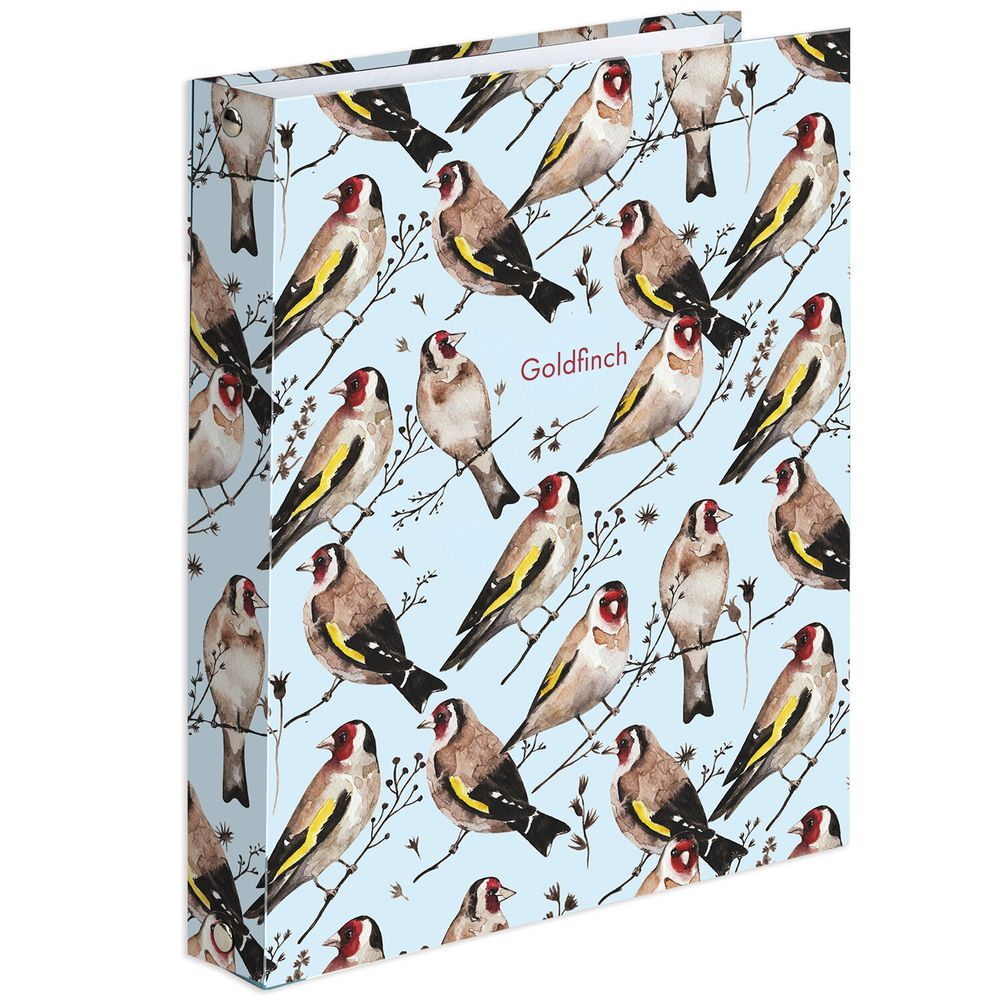 Тетрадь на кольцах А5 (175х215 мм), 120 листов, твердый картон, клетка, BRAUBERG, Щеглы