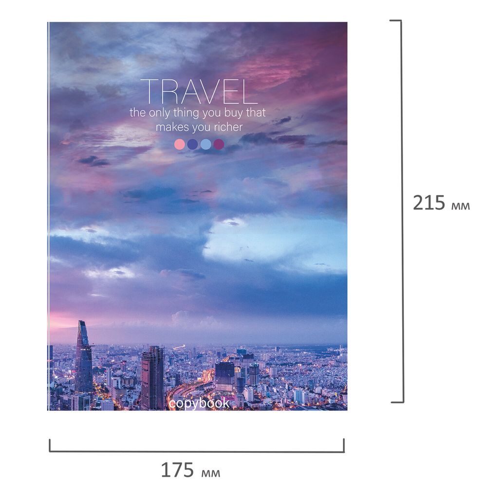Тетрадь на кольцах А5 (175х215 мм), 120 листов, твердый картон, клетка, BRAUBERG, Travel