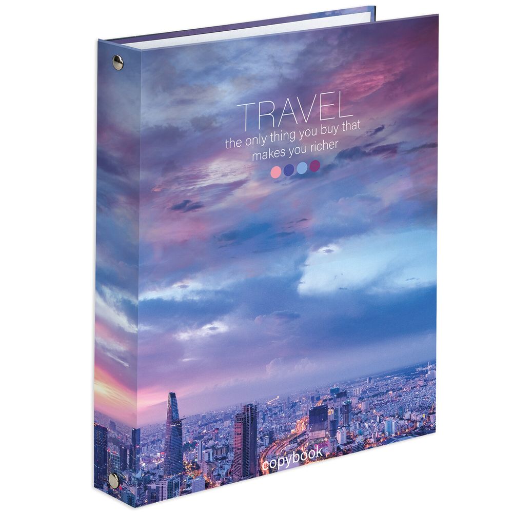 Тетрадь на кольцах А5 (175х215 мм), 120 листов, твердый картон, клетка, BRAUBERG, Travel