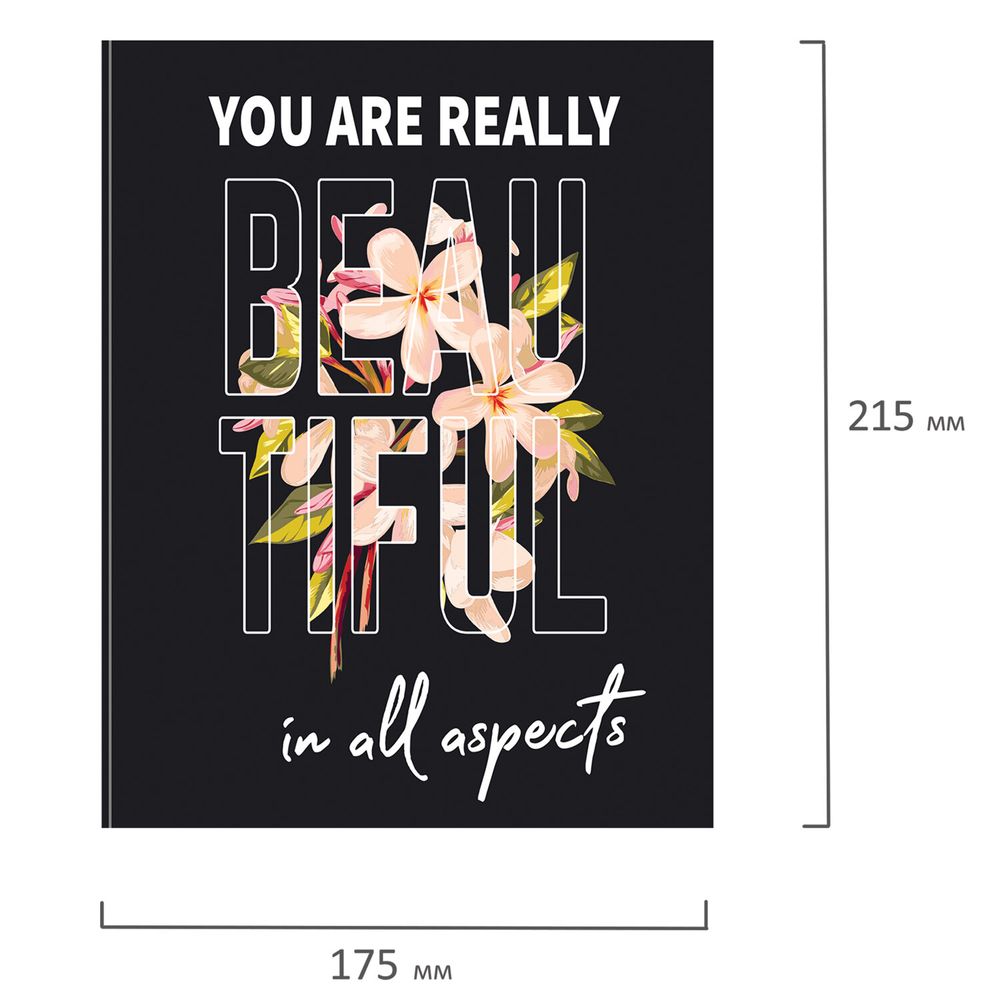 Тетрадь на кольцах А5 (175х215 мм), 120 листов, твердый картон, клетка, BRAUBERG, Beauty