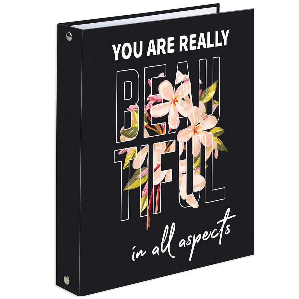 Тетрадь на кольцах А5 (175х215 мм), 120 листов, твердый картон, клетка, BRAUBERG, Beauty