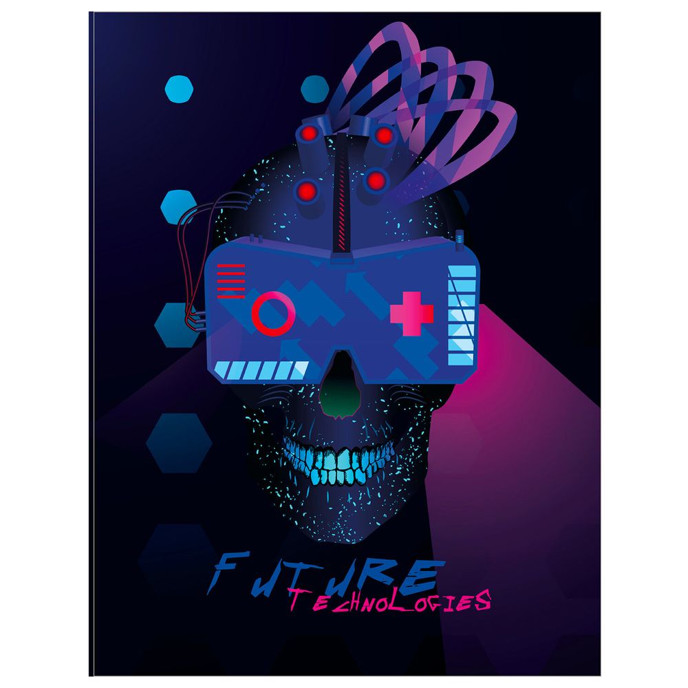 Тетрадь на кольцах А5 (175х215 мм), 120 листов, твердый картон, клетка, BRAUBERG, Cyber