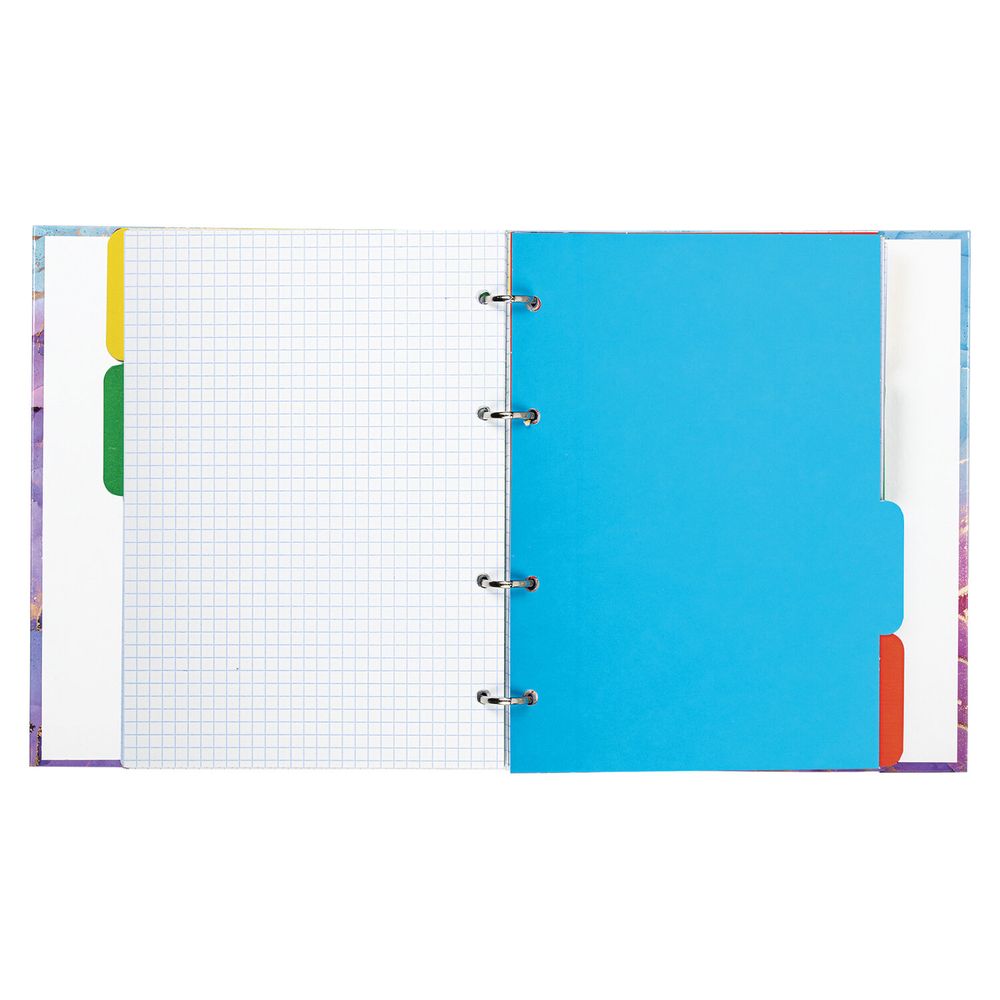 Тетрадь на кольцах А5 (175х215 мм), 120 листов, твердый картон, клетка, с разделителями, BRAUBERG, Marble