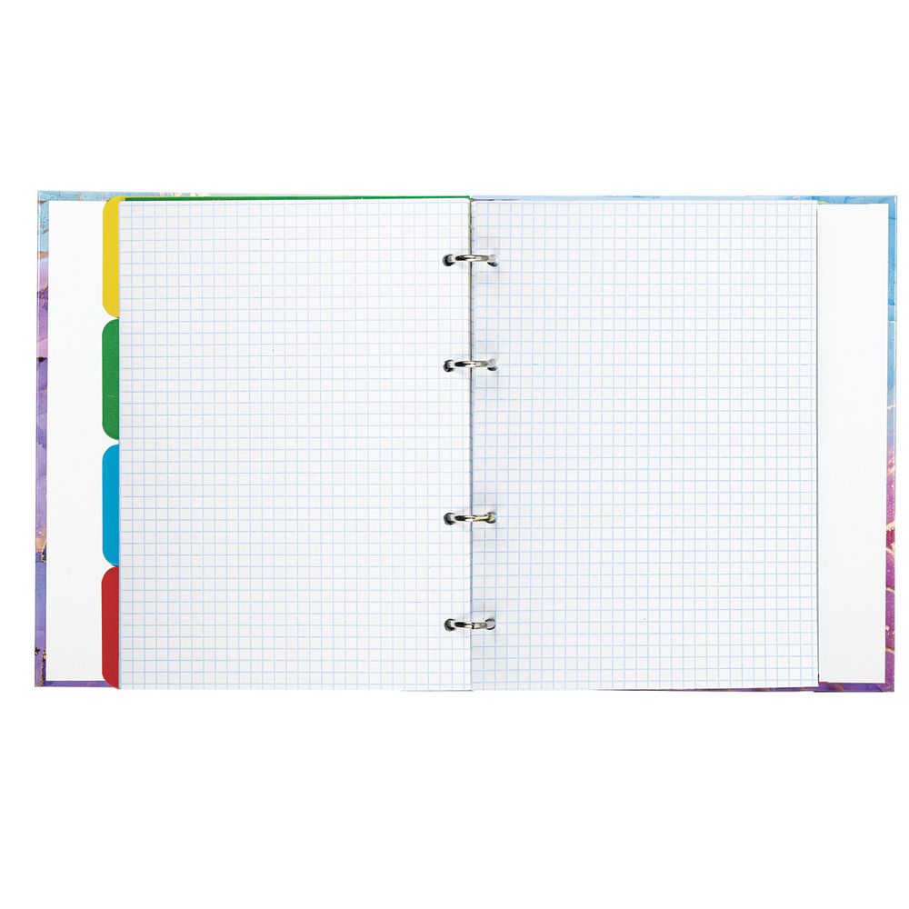 Тетрадь на кольцах А5 (175х215 мм), 120 листов, твердый картон, клетка, с разделителями, BRAUBERG, Marble