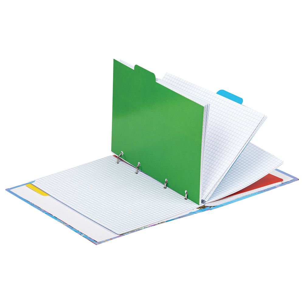 Тетрадь на кольцах А5 (175х215 мм), 120 листов, твердый картон, клетка, с разделителями, BRAUBERG, Blur