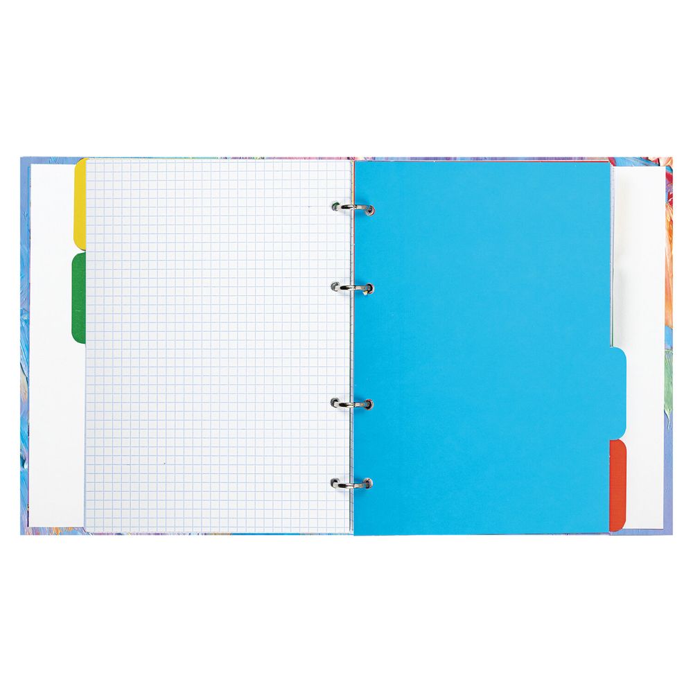 Тетрадь на кольцах А5 (175х215 мм), 120 листов, твердый картон, клетка, с разделителями, BRAUBERG, Blur