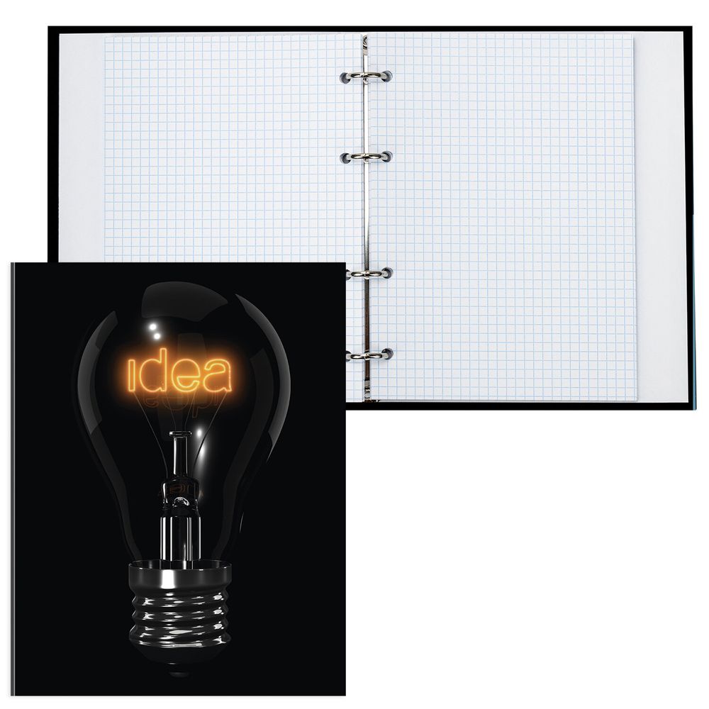 Тетрадь на кольцах А5 (175х215 мм), 160 листов, твердый картон, клетка, BRAUBERG, Idea