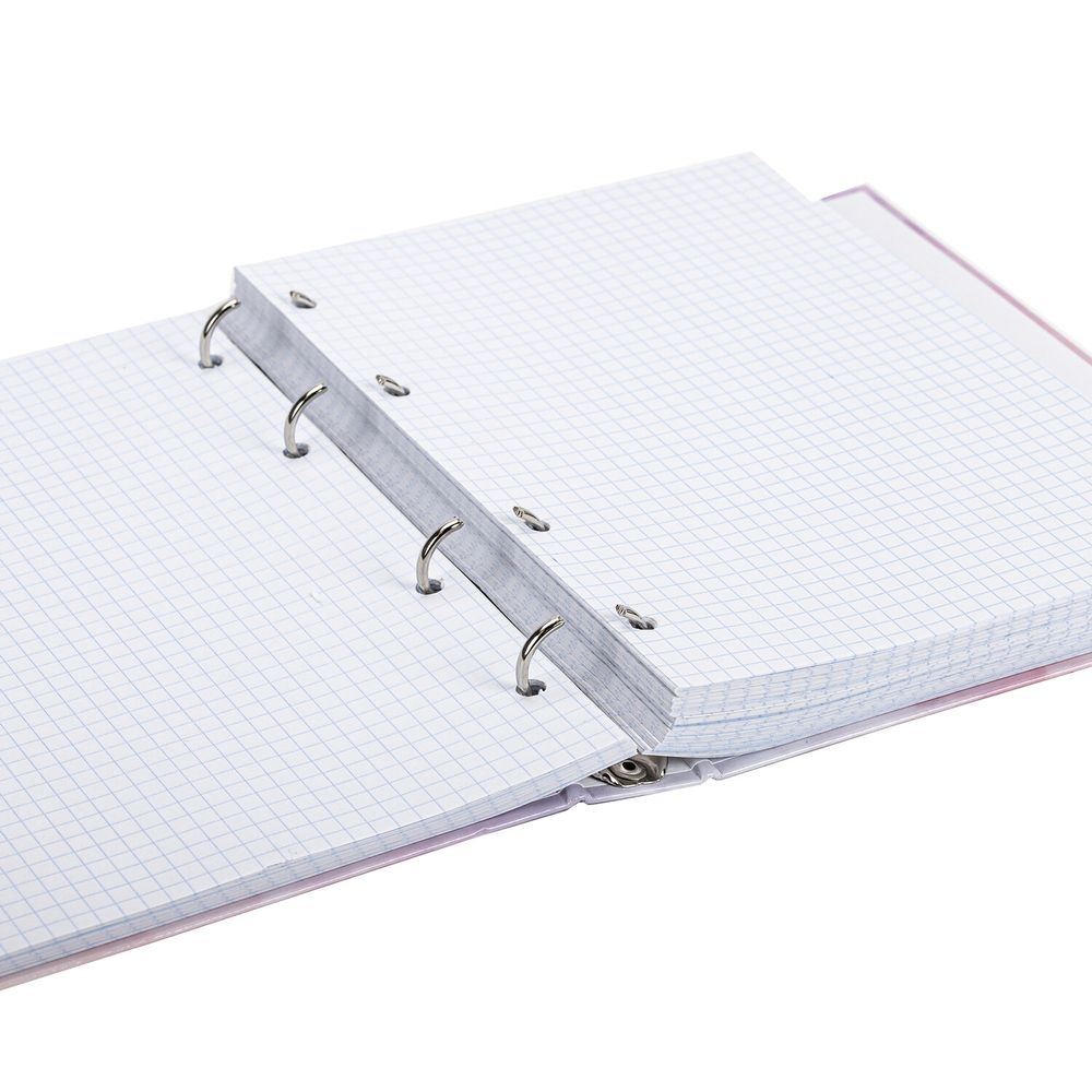 Тетрадь на кольцах А5 (175х215 мм), 240 листов, твердый картон, клетка, BRAUBERG, Cloud