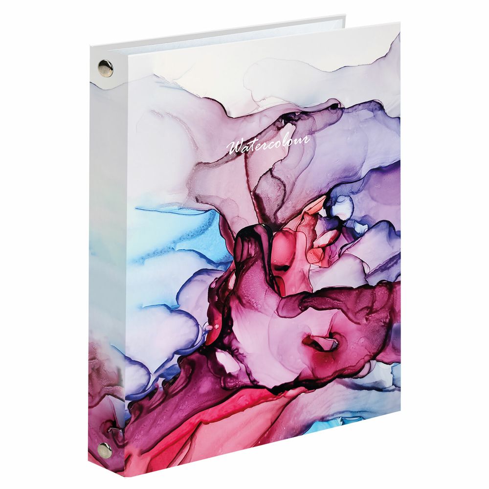 Тетрадь на кольцах А5 (175х215 мм), 240 листов, твердый картон, клетка, BRAUBERG, Акварель