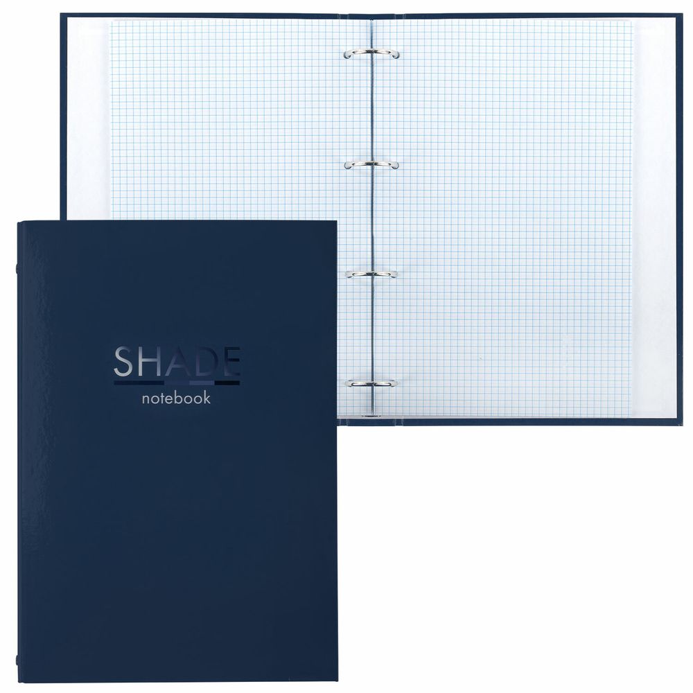 Тетрадь на кольцах БОЛЬШАЯ А4 (210х305 мм), 100 листов, твердый картон, клетка, BRAUBERG, Shade