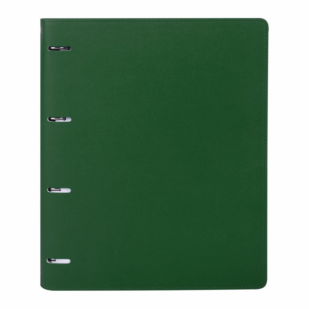 Тетрадь на кольцах БОЛЬШАЯ А4 (240х310 мм), 120 листов, под кожу, клетка, BRAUBERG 