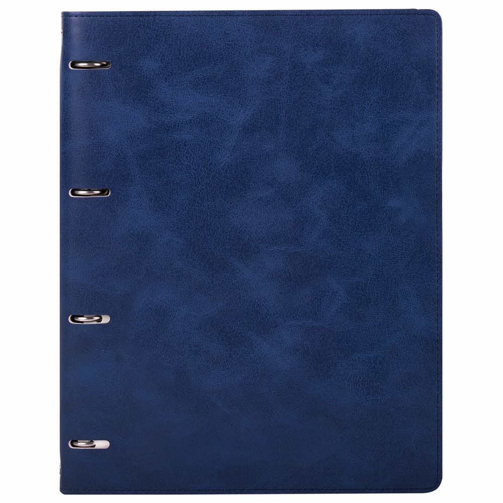 Тетрадь на кольцах БОЛЬШАЯ А4 (240х310 мм), 120 листов, под кожу, клетка, BRAUBERG 