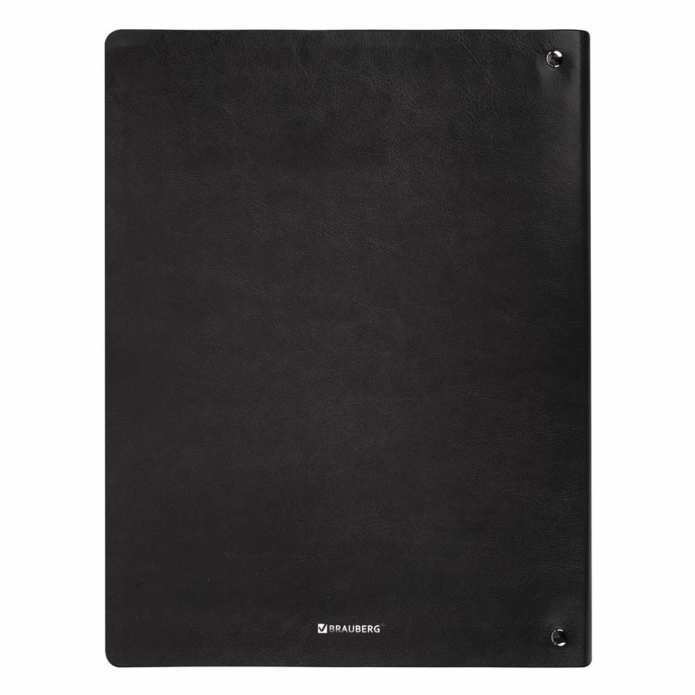 Тетрадь на кольцах БОЛЬШАЯ А4 (240х310 мм), 120 л., под кожу, BRAUBERG VISTA, Black