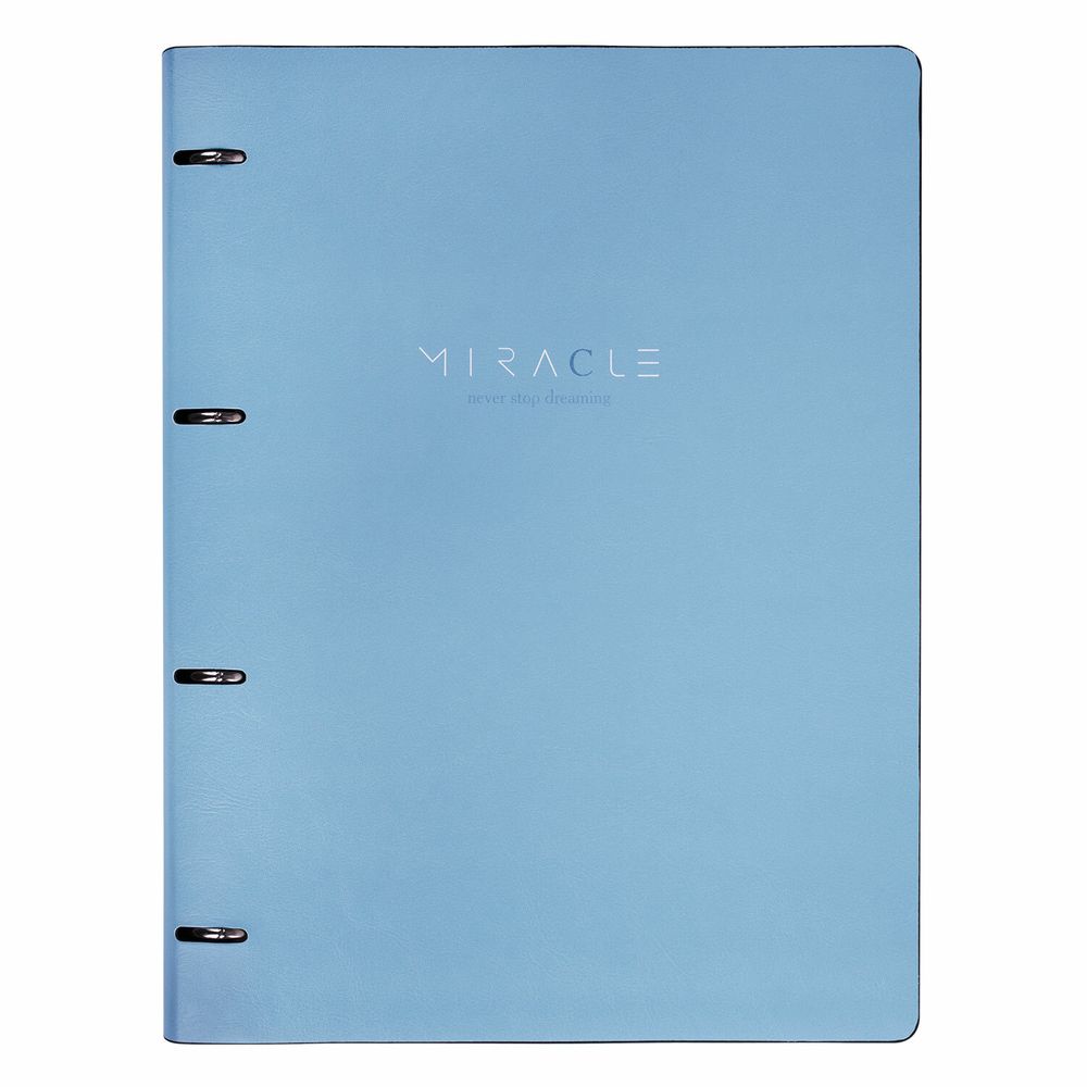 Тетрадь на кольцах БОЛЬШАЯ А4 (240х310 мм), 120 л., под кожу, BRAUBERG VISTA, "Пастельная"