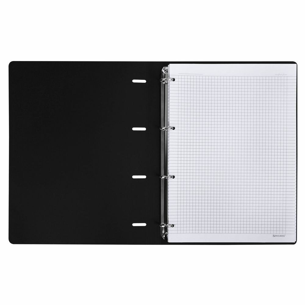 Тетрадь на кольцах БОЛЬШАЯ А4 (240х310 мм), 120 л., под кожу, BRAUBERG VISTA, "Пастельная"