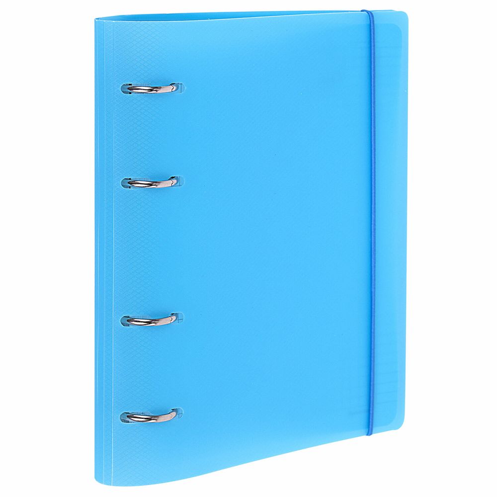 Тетрадь на кольцах А5 175х220 мм, 120 л., пластик, с резинкой, BRAUBERG, Синий