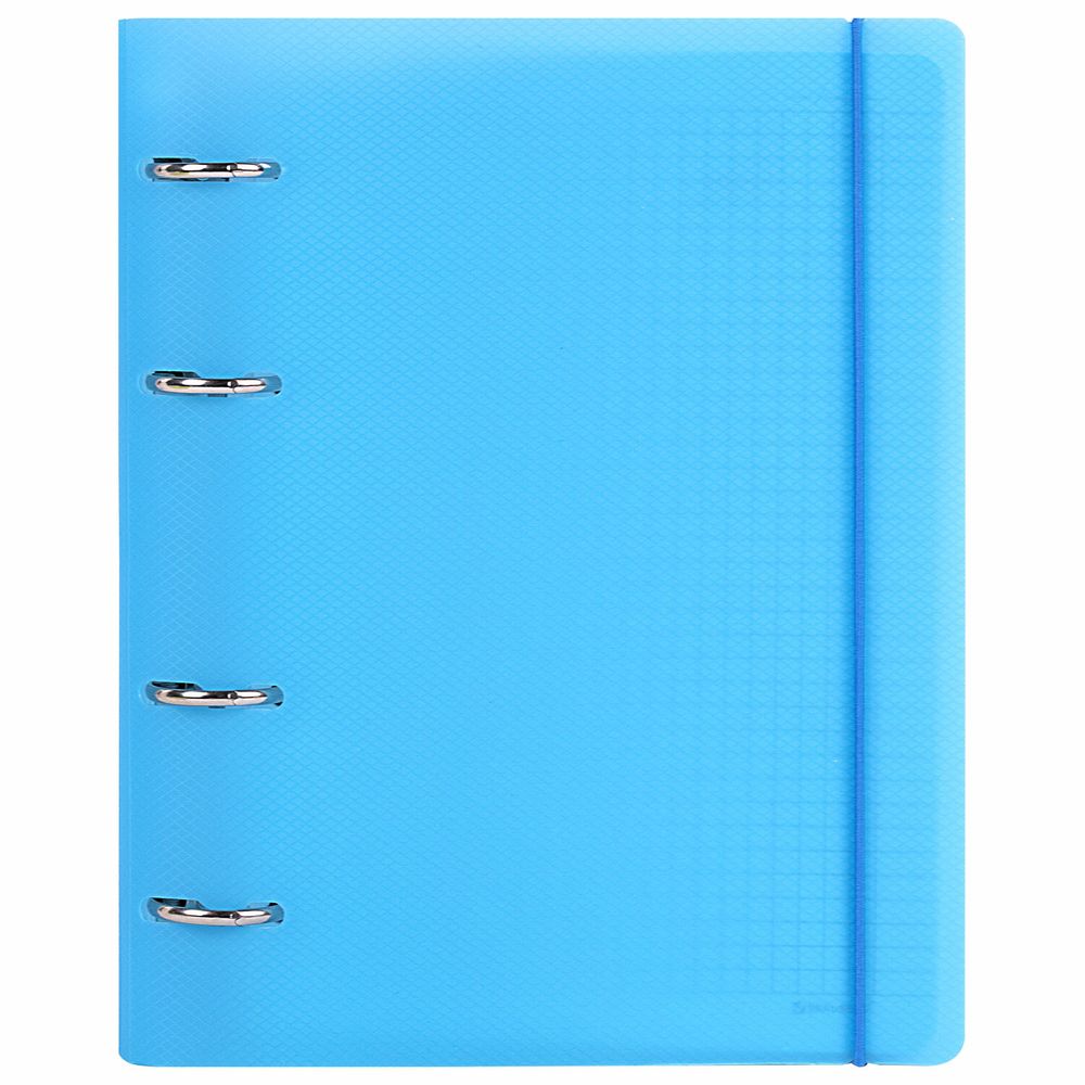 Тетрадь на кольцах А5 175х220 мм, 120 л., пластик, с резинкой, BRAUBERG, Синий