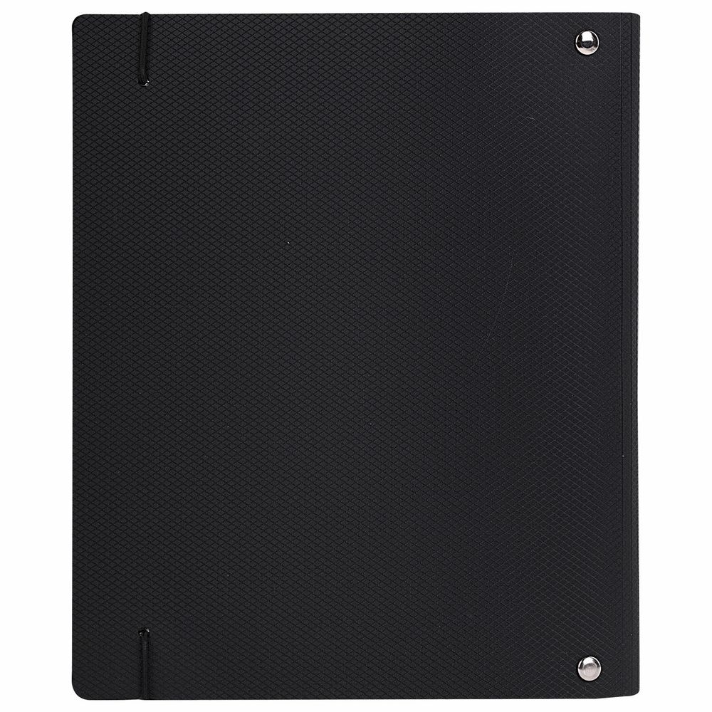 Тетрадь на кольцах А5 175х220 мм, 120 л., пластик, с резинкой, BRAUBERG, Черный