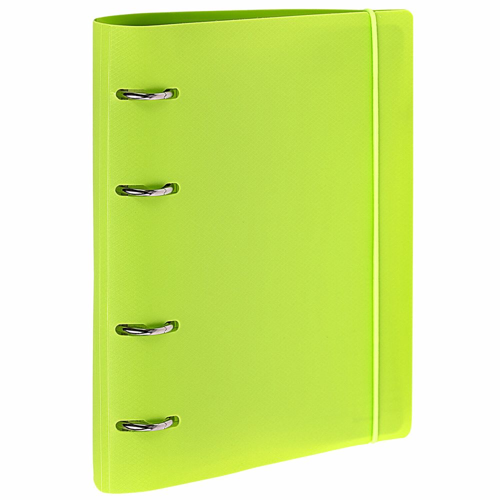 Тетрадь на кольцах А5 175х220 мм, 120 л., пластик, с резинкой, BRAUBERG, Салатовый