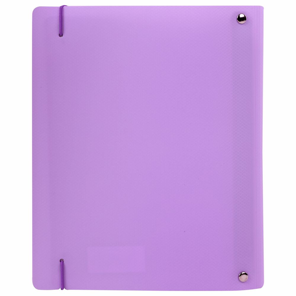 Тетрадь на кольцах А5 175х220 мм, 120 л., пластик, с резинкой, BRAUBERG, Сиреневый