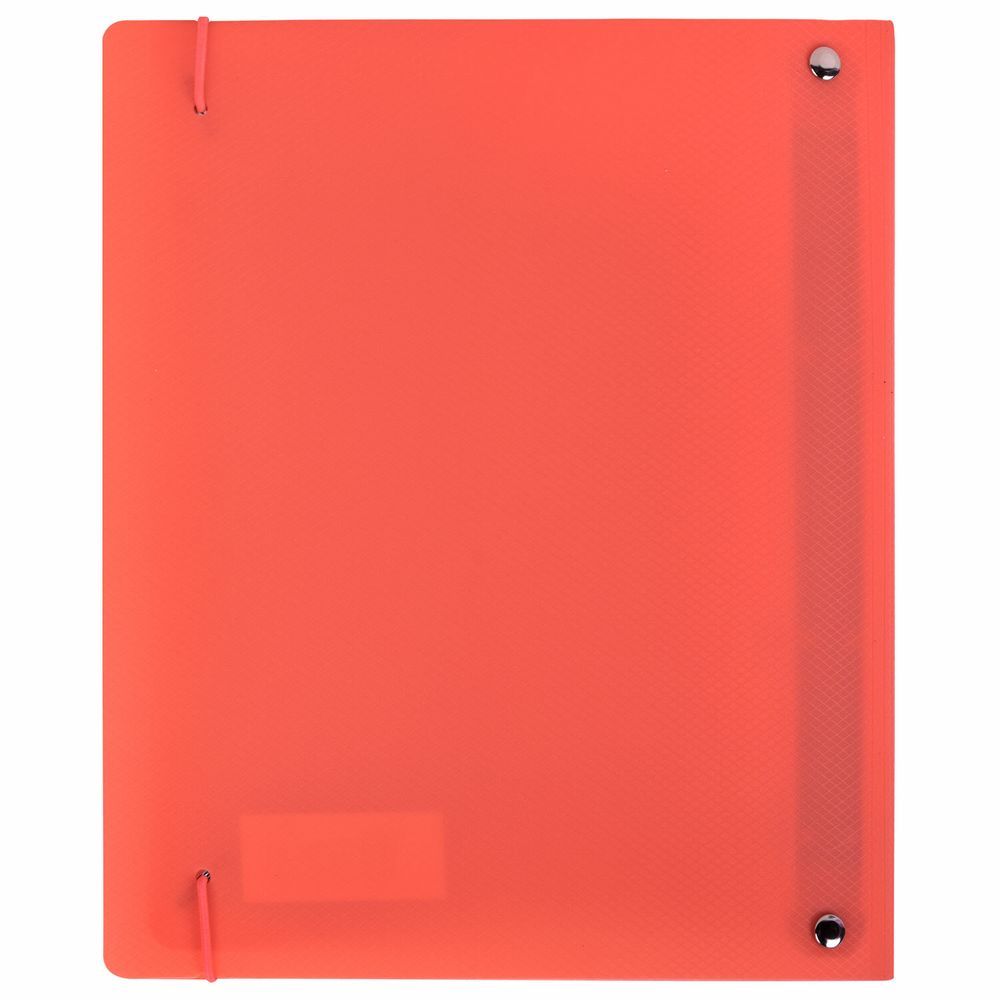 Тетрадь на кольцах А5 175х220 мм, 120 л., пластик, с резинкой, BRAUBERG, Коралловый