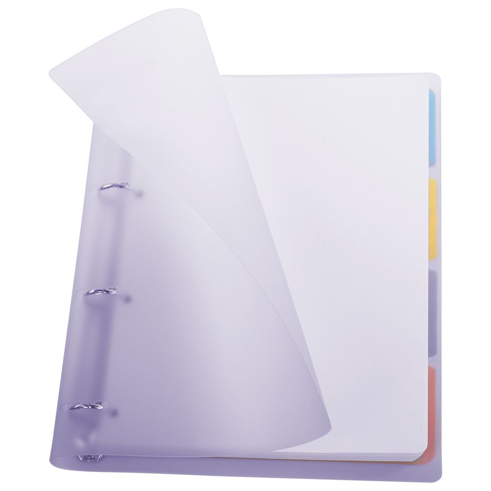 Тетрадь на кольцах БОЛЬШАЯ 305х235 мм А4, 120 л., пластик, с разделителями, BRAUBERG, Фиолетовый