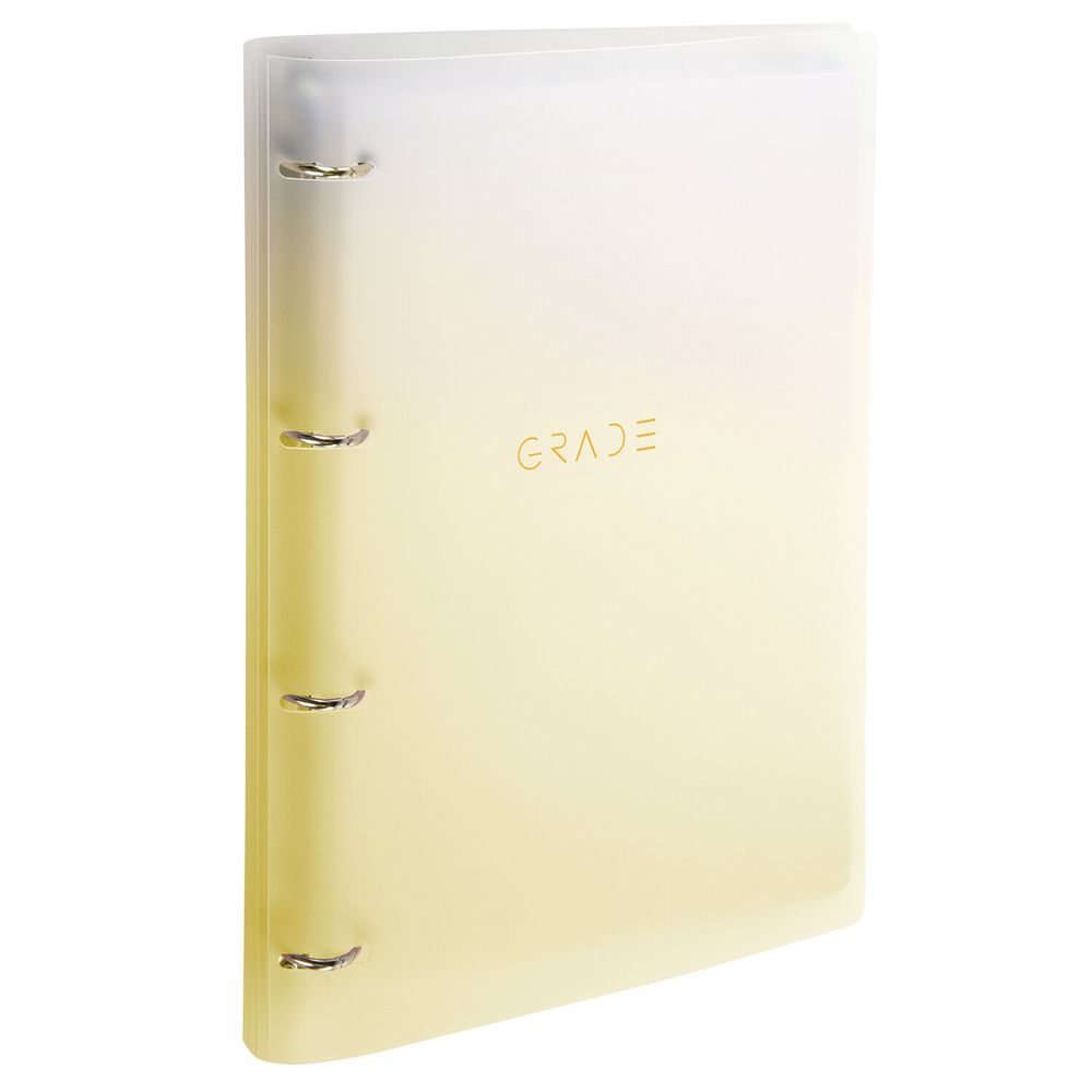 Тетрадь на кольцах БОЛЬШАЯ 305х235 мм А4, 120 л., пластик, с разделителями, BRAUBERG, Желтый