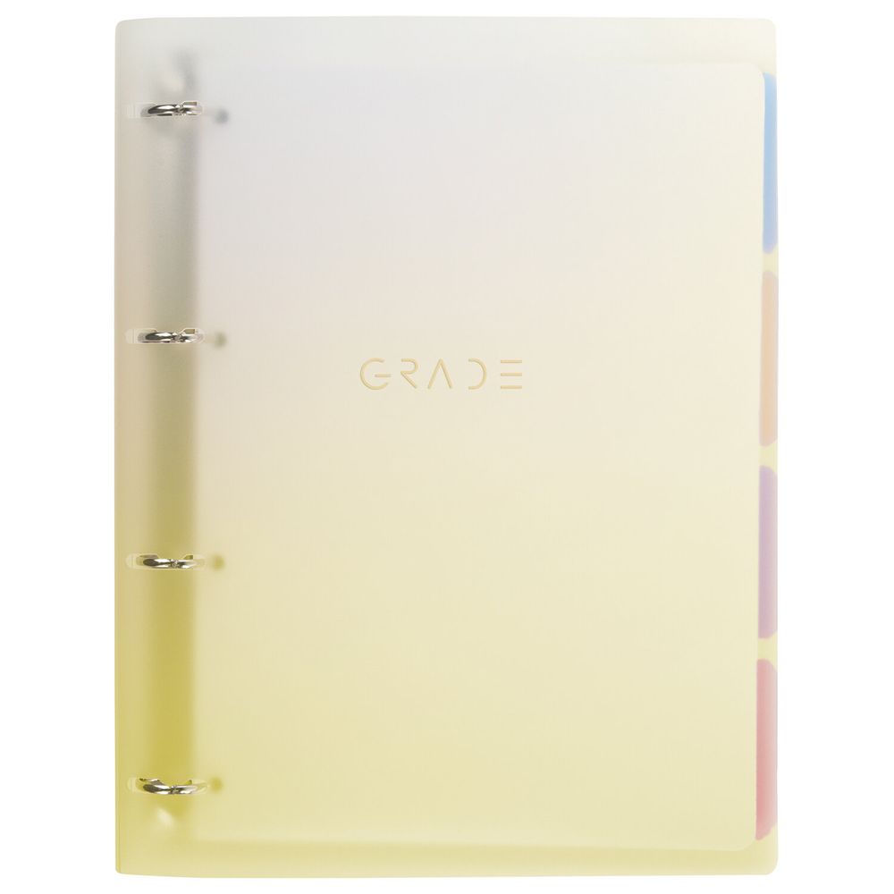 Тетрадь на кольцах БОЛЬШАЯ 305х235 мм А4, 120 л., пластик, с разделителями, BRAUBERG, Желтый