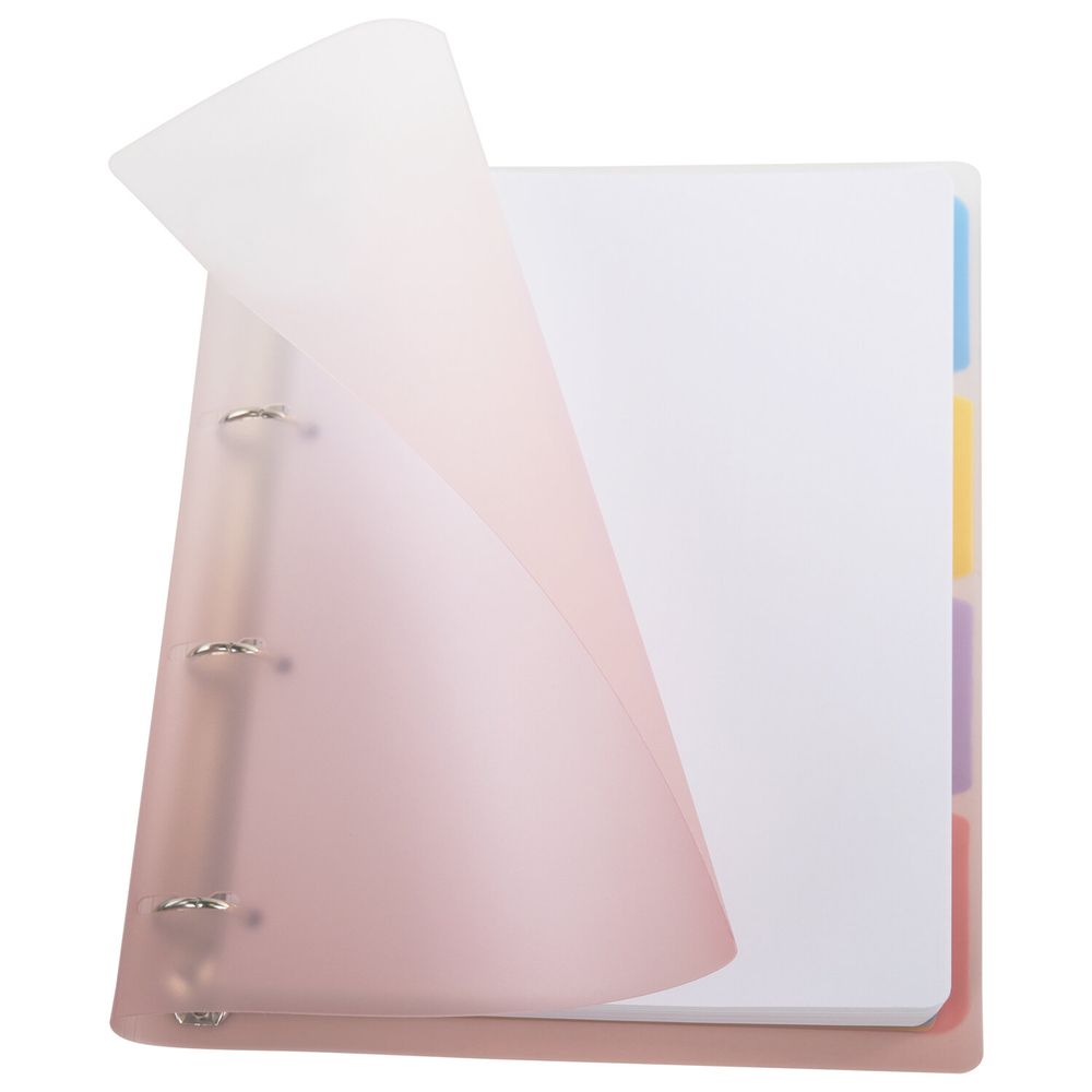 Тетрадь на кольцах БОЛЬШАЯ 305х235 мм А4, 120 л., пластик, с разделителями, BRAUBERG, Красный