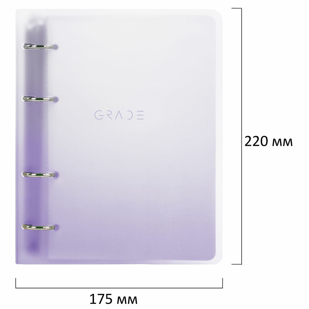 Тетрадь на кольцах А5 175х220 мм, 120 л., пластик, с разделителями, BRAUBERG, Фиолетовый