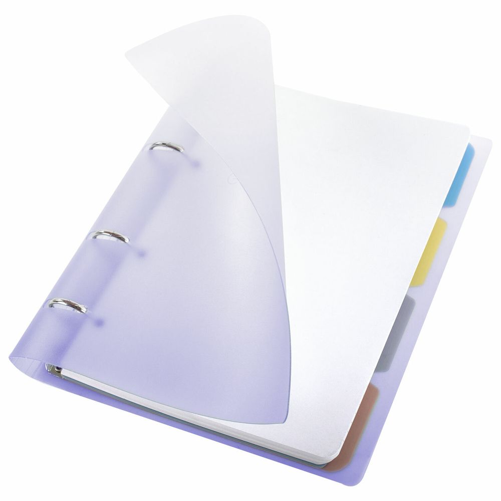 Тетрадь на кольцах А5 175х220 мм, 120 л., пластик, с разделителями, BRAUBERG, Фиолетовый