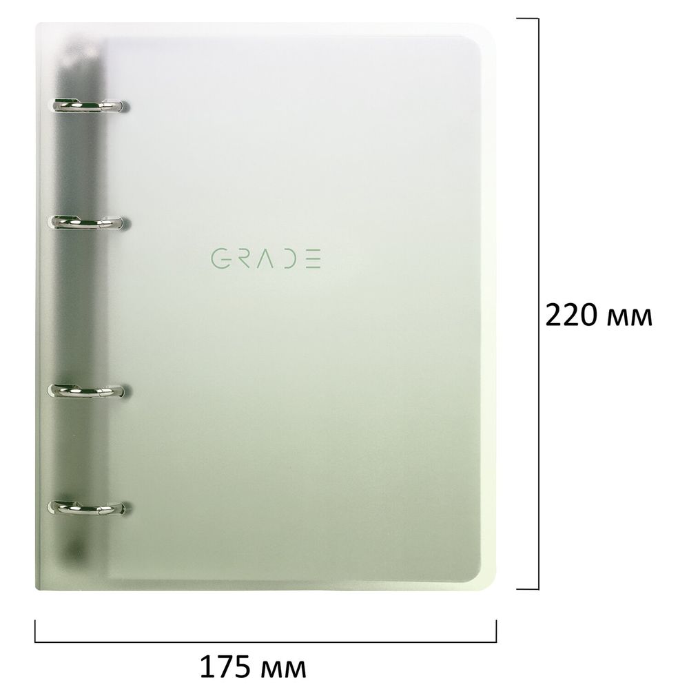 Тетрадь на кольцах А5 175х220 мм, 120 л., пластик, с разделителями, BRAUBERG, Зеленый